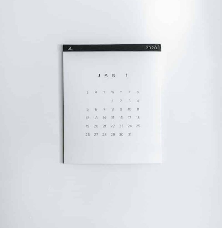 white calendar